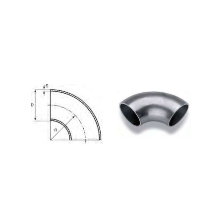 Elbow 3D 90 graden 48,3x3 AISI 304L
