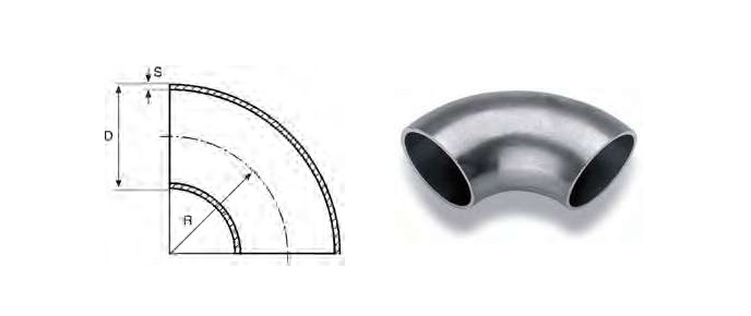 Elbow 3D 90 graden 42,4x3 AISI 304L