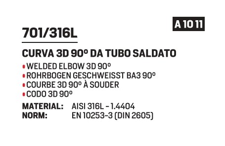 Elbow 3D 90 graden 48,3x3 AISI 316L - Afbeelding 2