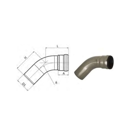 Elbow 45 graden Dn 80 316L