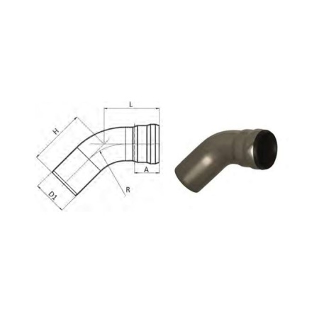Elbow short radius 45 graden Dn 80 316L