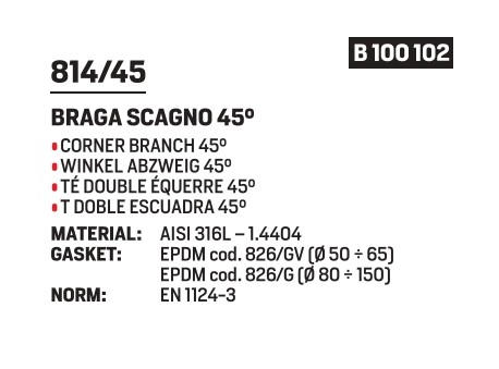 Corner branch 45 graden Dn 100 316L - Afbeelding 2