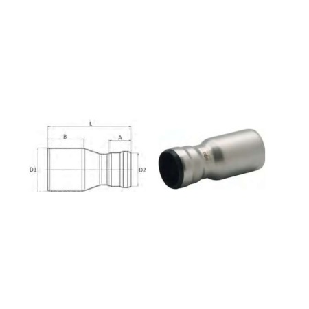 Concentric reducer Dn 50-65 316L