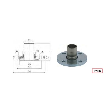 Sleeve/rotary flange Dn 100 PN10/16 316L