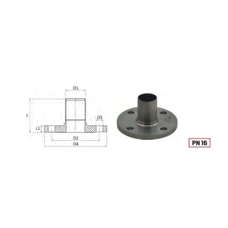 Flange with spigot Dn 80 PN10/16 316L