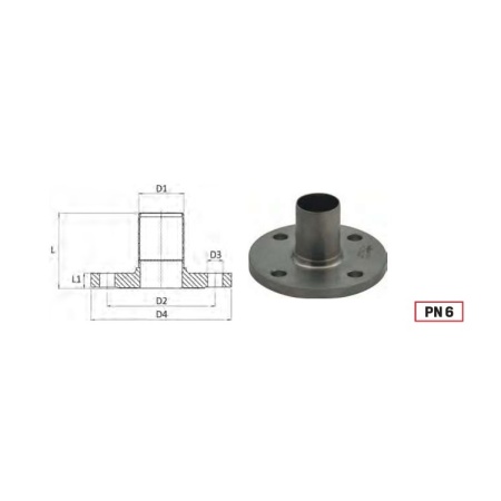 Flange with spigot Dn 80 PN6 316L