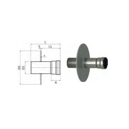 Deck / bulkhead pen F1 Dn 100 Fe42 316L