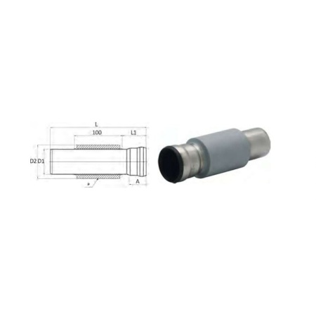 Deck / bulkhead pen M4 Dn 100 Fe42 316L