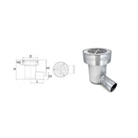 Scupper oriz. out. Dn100 N/T. 316L long