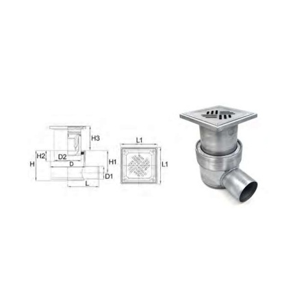Scupper oriz. out. tel.Q Dn40 Trap 316L