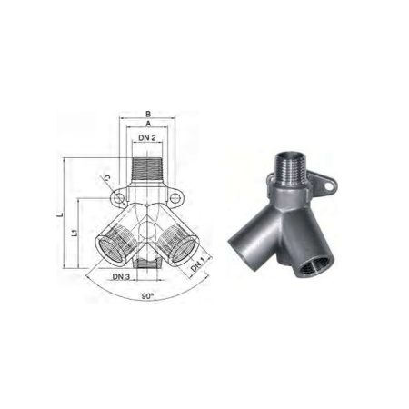 Y-tee banded for comp. air 1/2" AISI 316